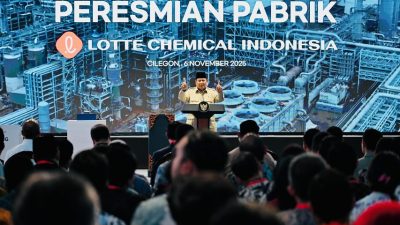 Tonggak Baru Hilirisasi Nasional, Presiden Prabowo Resmikan Pabrik Petrokimia Lotte Chemical Indonesia